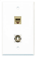 Load image into Gallery viewer, RiteAV - 1 Port Phone Beige 1 Port USB B-B Wall Plate - Bracket Included
