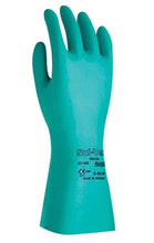 Load image into Gallery viewer, Ansell Size 7 Green Sol-Vex 13&quot; Flock Lined 15 mil Unsupported Nitrile Chemical Resistant Gloves With Sandpatch Grip Finish And Straight Cuff
