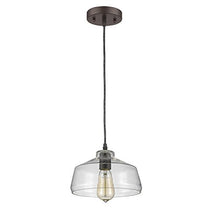 Load image into Gallery viewer, Chloe Lighting Dickens Industrial-Style 1 Light Rubbed Bronze Ceiling Mini Pendant 9&quot; Shade
