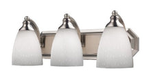 Load image into Gallery viewer, Elk 570-3N-WH 3-Light Vanity in Satin Nickel and Simply White Glass
