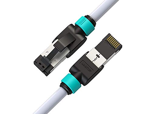 LINKUP - [Tested with Versiv CableAnalyzer] Cat7 Ethernet Cable -15 FT (2 Pack) 10G Double Shielded RJ45 S/FTP | Network Internet LAN Switch Router Game | High-Speed | 26AWG White