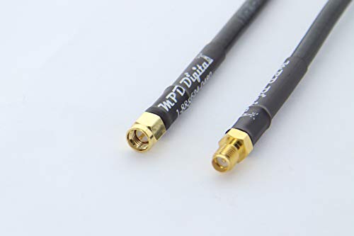 MPD Digital Genuine Times Microwave LMR-240 Ultraflex RF Security Camera Antenna Extension Cable, with SMA Male & Female Connectors,