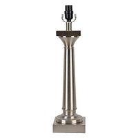 allen + roth 21.5-in Brushed Nickel Electrical Outlet 3-Way Metal Lamp Base