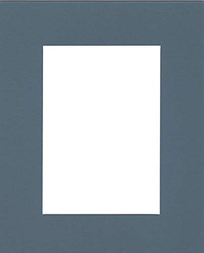 Pack of (2) 22x28 Acid Free White Core Picture Mats Cut for 18x24 Pictures in Slate Blue