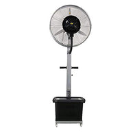 Silver Industrial Spray Fan with Black Water Tank Water Spray and Large Amount of Adjustable Floor Water Fan