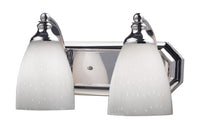 Elk 570-2C-WH 2-Light Vanity in Polished Chrome and Simply White Glass
