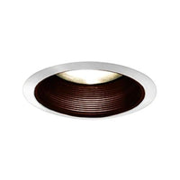 Jesco Lighting TM608ABWH 6-Inch Aperture Line Voltage Trim Recessed Light, Step Baffled Trim, Antique Bronze Finish with White Trim