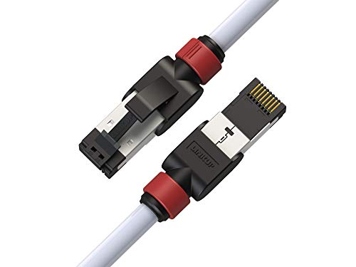 LINKUP - [Tested with Versiv CableAnalyzer] Cat7 Ethernet Cable -1 FT (12 Pack) 10G Double Shielded RJ45 S/FTP | Network Internet LAN Switch Router Game | High-Speed | 26AWG White