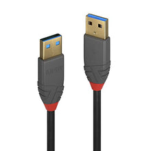 Load image into Gallery viewer, LINDY 36750 0.5 m Anthra Line USB 3.0 Type A to A Cable - Black

