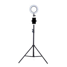 Load image into Gallery viewer, Led Ring Light Continuous Lighting Kit Stepless Dimming Multiple Brightness Adjustment with Tripod Cell Phone Spring Clip Holder
