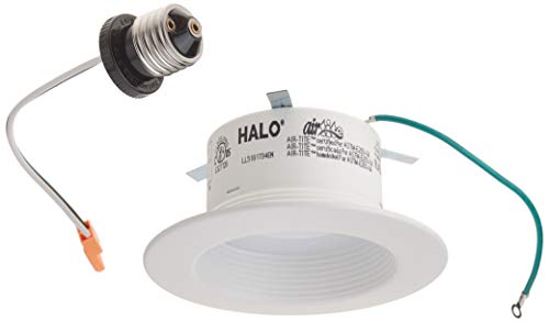 RL 4 in. Matte White Integrated LED Recessed Lighting Retrofit Downlight Baffle Trim with 90 CRI, 3500K Bright White