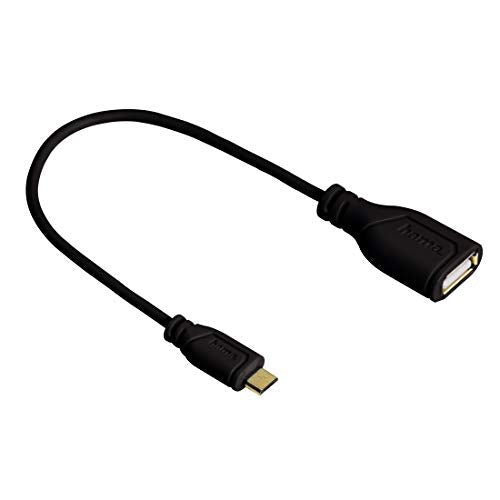 Hama 0.15m USB2.0-A/Micro usb2.0-b USB 2.0Micro-B USB 2.0-A Black Cable Adapter Adaptor for USB 2.0Cable (Micro-B, USB 2.0-A, 0.15m, Black)