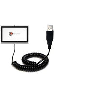 Gomadic Coiled Power Hot Sync USB Cable for The Chromo Inc 7 Inch Android Tablet with Both Data and Charge Features - Uses TipExchange Technology