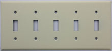 Load image into Gallery viewer, Ivory Wrinkle Five Gang Toggle Switch Wall Plate
