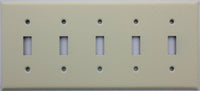 Ivory Wrinkle Five Gang Toggle Switch Wall Plate