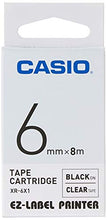 Load image into Gallery viewer, Casio EZ Label Printer XR-6X1, self-Adhesive Scroll, 6 mm x 8m, Black on Transparent
