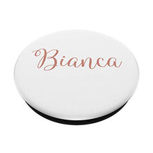 Load image into Gallery viewer, Bianca Personalized Blush Pink and White Custom Name PopSockets PopGrip: Swappable Grip for Phones &amp; Tablets
