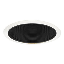 Load image into Gallery viewer, Jesco Lighting TM609BKWH 6&quot; Line Voltage Step Baffle Trim, Black/White Finish
