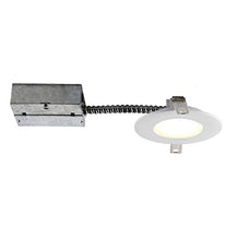 Load image into Gallery viewer, Bazz SLWDR4W Slim Round Integrated LED Recessed Light Fixture Kit, Warm Dimming, Damp Location, Energy Efficient, Easy Installation, 4-in, White
