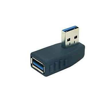 FASEN USB 3.0 90 Degree Angle Male to Female Adapter Black