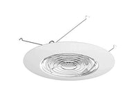 NICOR Lighting 6 inch White Recessed Shower Trim with Glass Fresnel Lens (17502)