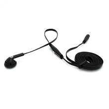 Load image into Gallery viewer, Flat Wired Headset MONO Handsfree Earphone Mic Single Earbud Headphone [3.5mm] [Black] for ASUS ZenFone Max Plus M1 - Blackberry DTek50 - BLU Advance 5.0
