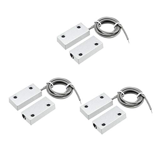 uxcell Rolling Door Contact Magnetic Reed Switch Alarm with 2 Wires for N.C. Applications MC-51 3pcs