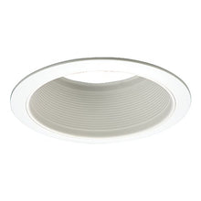 Load image into Gallery viewer, HALO 6101WB 6&quot; White Straight-Side Metal Baffle Recessed Trim with 2 White Rings, Narrow and Wide, White
