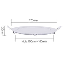 Load image into Gallery viewer, Brillihood 12W 6-inch Ultra-thin Round LED Recessed Ceiling Panel Down Light Lamp with Driver, 1,000 Lumens, 80W Incandescent Equivalent, 5000K Daylight, Home, Office, Commercial Lighting Pack of 10
