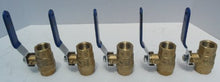Load image into Gallery viewer, 5 PACK New BRASS 3/4&quot; BALL VALVE FPT X FPT FULL FLOW GATE VALVE FOR COMPRESSOR WATER OIL GAS RATED 600 WOG PLUMBING PIPING - -
