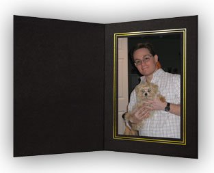 Black/Gold Cardboard Photo Folder 5x7 - Pack of 50