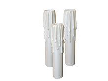 Load image into Gallery viewer, Lighthouse Industries Set of 3 pc.5 Inch Tall Ivory Hybrid Resin No Melt Oversized Candelabra Base 7/8&quot; Inner Diameter Faux Beeswax Candle Covers, Socket Sleeves 60 watts
