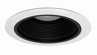 Nicor Lighting 6 Inch Black Cone Baffle Trim With White Trim Ring, Fits 6 Inch Housings (17551 A)