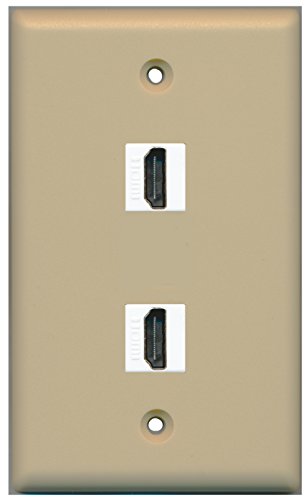 RiteAV - 1 Port HDMI 1 Port HDMI Ivory Wall Plate - Bracket Included