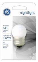 Load image into Gallery viewer, GE 41267 (10-Pack) 7.5-Watt White S11 1CD Incandescent Night Light Bulb, Soft White, S11 Shape, 39 Lumens, E26 Medium Base
