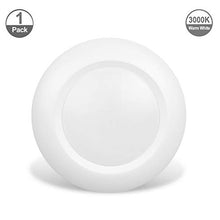 Load image into Gallery viewer, JULLISON 6 Inch LED Low Profile Recessed &amp; Surface Mount Disk Light, Round, 15W, 900 Lumens, 3000K Warm White, CRI80, Driverless Design, Dimmable, ENERGY STAR, cETLus Listed, White(1 Pack) ...
