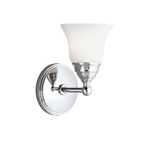 Norwell Lighting 8581-CH-BSO Sophie 1 Light Sconce (Chrome w/Bell Shiny Opal Glass)