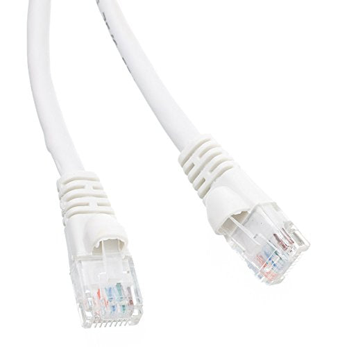35 Foot White Cat6a Ethernet Patch Cable, Snagless/Boot with RJ45 Connector, 500 MHz, 24 AWG, UTP(Unshielded Twisted Pair) Stranded Copper, Internet Patch Cable, CableWholesale
