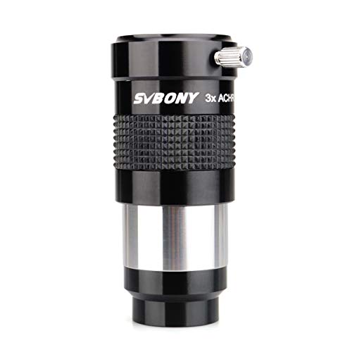 SVBONY 1.25 inches 3X Barlow Lens Telescope Accessory for Telescope Eyepiece Fully Blackened Metal Used for Astronomical Photography