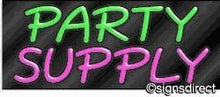Load image into Gallery viewer, &quot;Party Supply&quot; Neon Sign : 274, Background Material=Black Plexiglass
