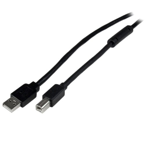 StarTech.com 20m / 65 ft Active USB 2.0 A to B Cable - Long 20 m USB Cable - 20m USB Printer Cable - 1x USB A (M), 1x USB B (M) - Black (USB2HAB65AC)