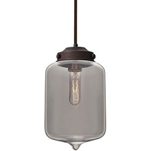 Load image into Gallery viewer, Besa Lighting 1TT-OLINSM-BR Olin - One Light Stem Pendant with Flat Canopy, Bronze Finish with Smoke Glass
