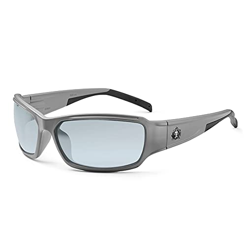 Ergodyne Skullerz Thor Safety Glasses - Matte Gray Frame, In/Outdoor Lens