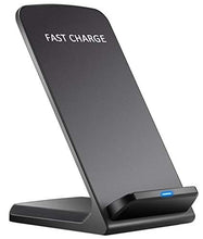 Load image into Gallery viewer, Wireless Charger, Qi Certified Fast Wireless Charging Stand Compatible with iPhone X/8/8plus, Samsung Galaxy S6/S7/S8/S6 Edge/S7 Edge/S8/Note 5/ Note 8, Nokia 1520, LG G2/ G3, Nexus 5/6/7 and More.
