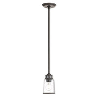 Livex 40021-07 Transitional One Light Mini Pendant from Lawrenceville Collection in Bronze/Dark Finish