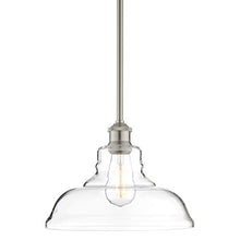 Load image into Gallery viewer, Lucera Glass Kitchen Pendant Light | Brushed Nickel Farmhouse Hanging Light Fixture with LED Bulb LL-P431-LED-BN
