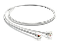 (2 Pack) 2 Feet Telephone Cord, Professional Grade Made in USA, 6P4C Male RJ11 Plugs with 50 Micron Gold Contacts, Pure Copper Wire Phone Line Cable (24 Inches, White)