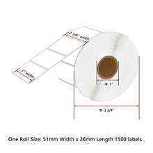 Load image into Gallery viewer, NineLeaf 5 Roll Compatible for Brother RDS05U1 RD-S05U1 Shipping Address White Die Cut Paper Label 2&quot; (51mm) x 1-1/64&quot; (26mm) for TD-2020 2120N 2130N 4000 4100N Thermal Printer (1500 Label per Roll)
