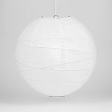 Load image into Gallery viewer, Cultural Intrigue Luna Bazaar Premium Paper Lantern Lamp Shade (10-Inch, Free-Style Ribbed, Perfect White) - Chinese/Japanese Hanging Decoration - for Parties, Weddings, and Homes
