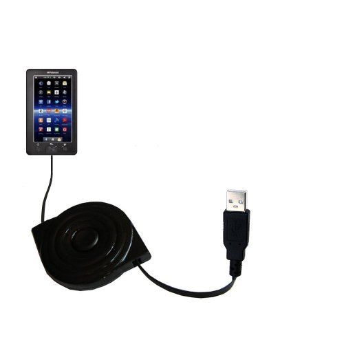 compact and retractable USB Power Port Ready charge cable designed for the Polaroid PMID4300 and uses TipExchange